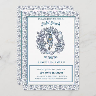 White Christmas Nutcracker Wreath Bridal Brunch Invitation
