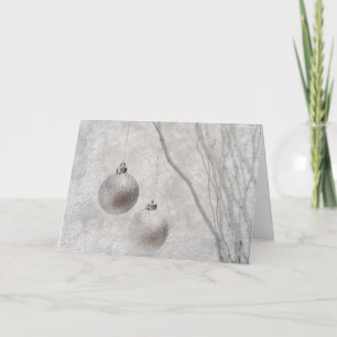 White Christmas ornaments Holiday Card