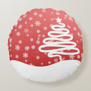 White Christmas Round Cushion