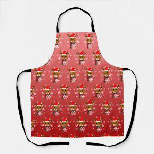 White Christmas Rudolph the Red Nosed Reindeer Apron