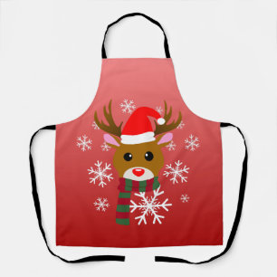 White Christmas Rudolph the Red Nosed Reindeer Apron