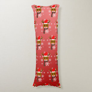 White Christmas Rudolph the Red Nosed Reindeer Body Cushion