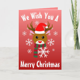 White Christmas Rudolph the Red Nosed Reindeer Card