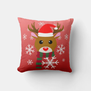 White Christmas Rudolph the Red Nosed Reindeer Cushion