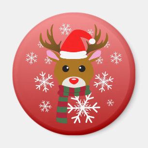 White Christmas Rudolph the Red Nosed Reindeer Magnet