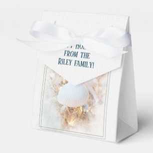 White Christmas Seashell Ornament Favour Box