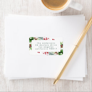 White Christmas Simple Holiday Address Label