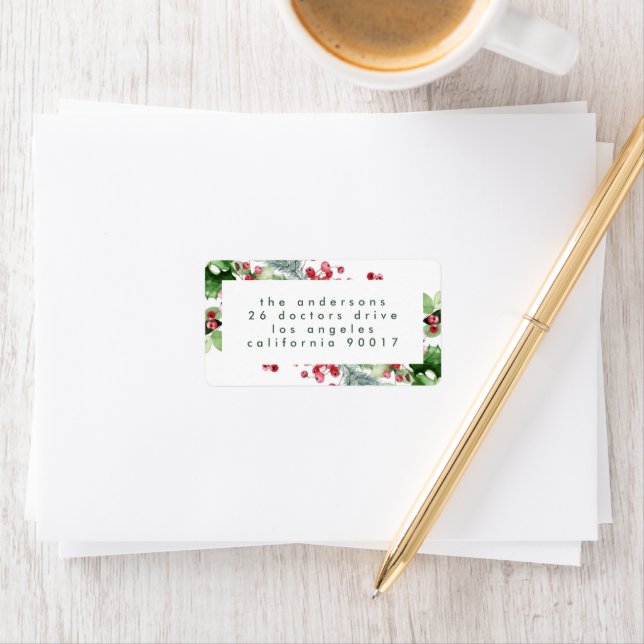 White Christmas Simple Holiday Address Label (Insitu)