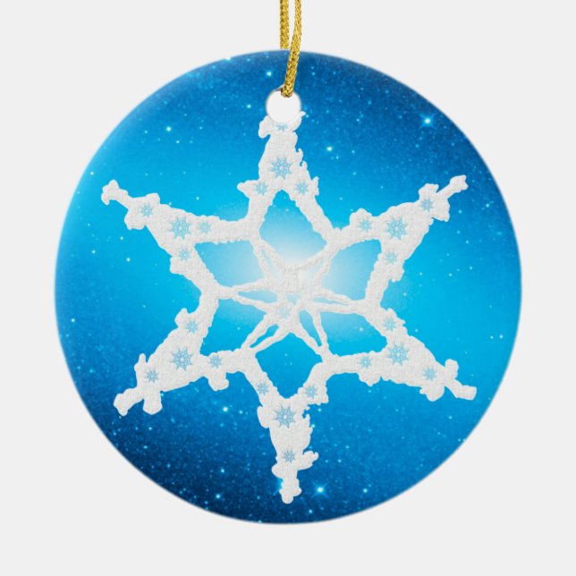 WHITE CHRISTMAS Snowflake Ornament 4 (Front)