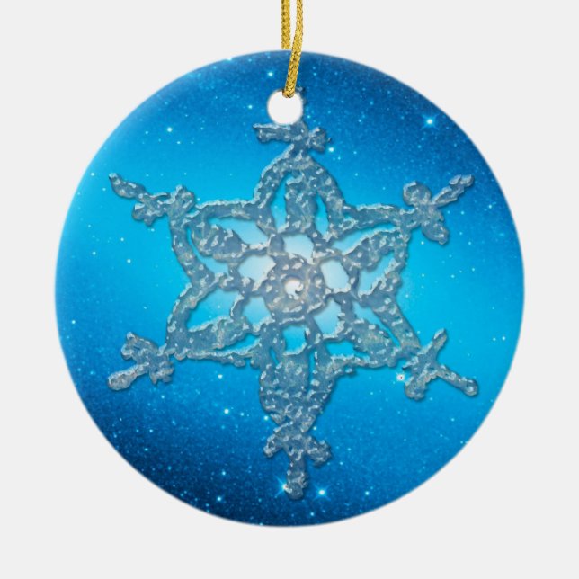 WHITE CHRISTMAS Snowflake Ornament 6 (Front)