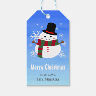 White Christmas Snowman Gift Tags