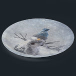 White Christmas snowman Paper Plate<br><div class="desc">This White Christmas  theme,   available in lots different products: card,  wrapping paper,  gift bag,  paper plate & paper napkins  Feel free to contact me for a question or request.</div>