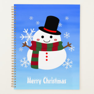 White Christmas Snowman Planner