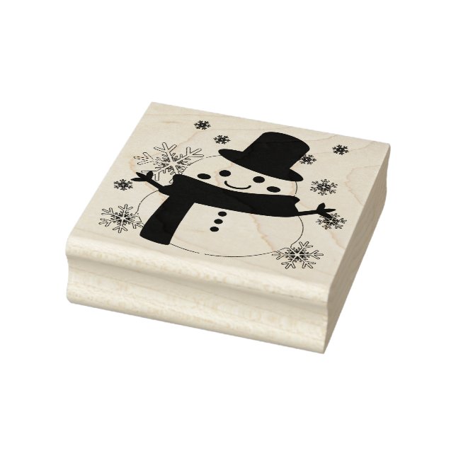 White Christmas Snowman Rubber Stamp (Stamp)