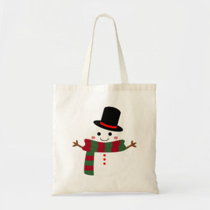 White Christmas Snowman Tote Bag