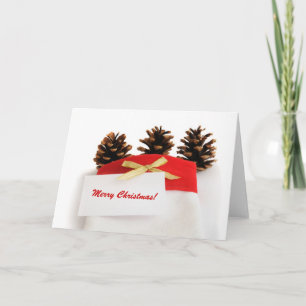 White Christmas sock with white card – please edit