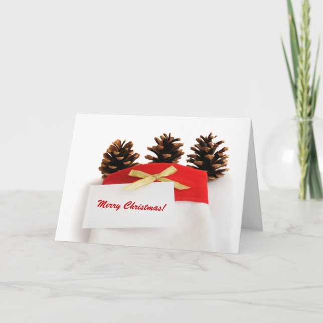 White Christmas sock with white card – please edit (Front)