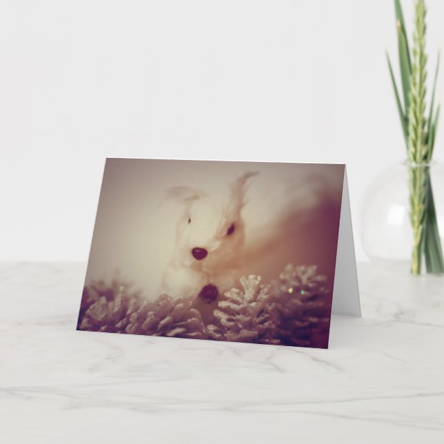 White Christmas Squirrel Holiday Card (Front)