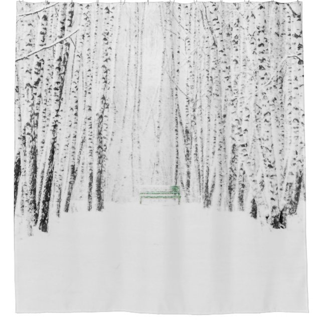 White Christmas Tale Shower Curtain (Front)