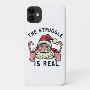 white Christmas, THE STRUGGLE IS REAL iPhone 11 Case