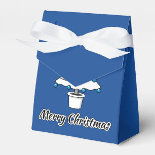 White Christmas Tree Blue Decorations - Merry Xmas Favour Box