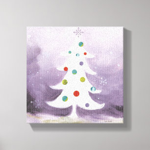 White Christmas Tree Canvas Print
