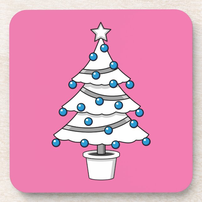 White Christmas Tree Coaster (Front)