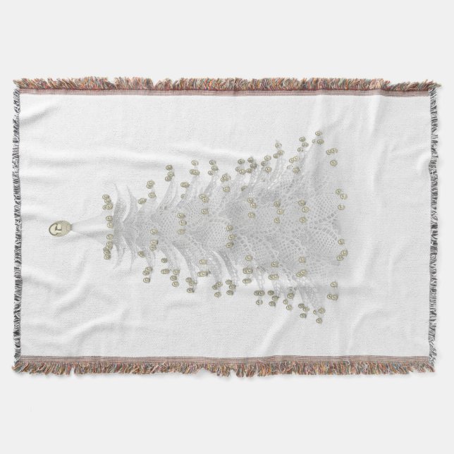 White Christmas Tree Cosy Throw Blanket (Front)