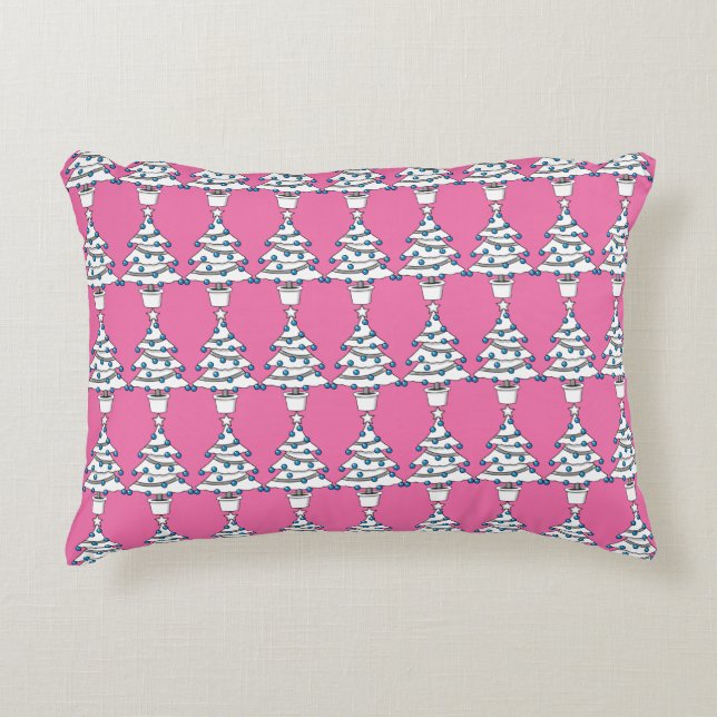 White Christmas Tree Decorative Cushion (Front)