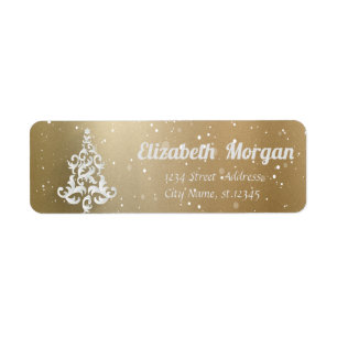 White Christmas Tree Gold Holiday,Christmas