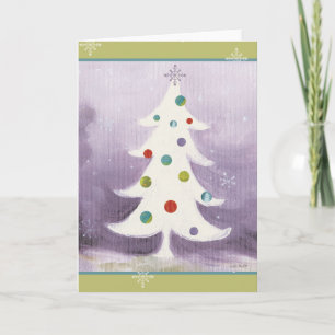 White Christmas Tree Holiday Card