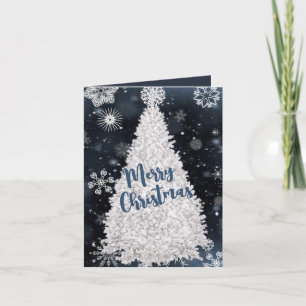 White Christmas Tree Holiday Card