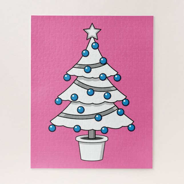White Christmas Tree Jigsaw Puzzle (Vertical)