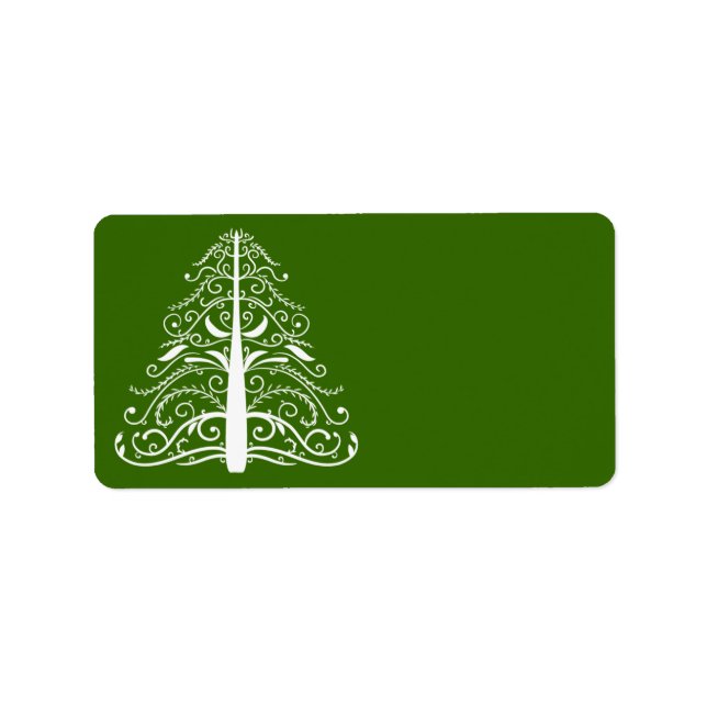White Christmas Tree on Green Label (Front)