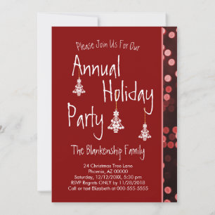 White Christmas Tree Ornament Invitation