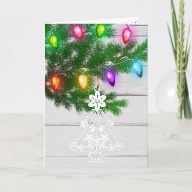White Christmas Tree Ornament Lights Template (Front)