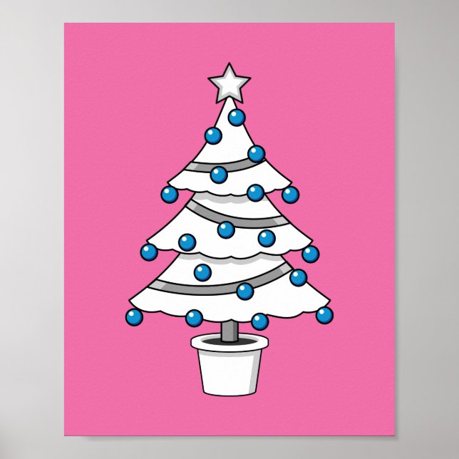 White Christmas Tree Poster (Front)