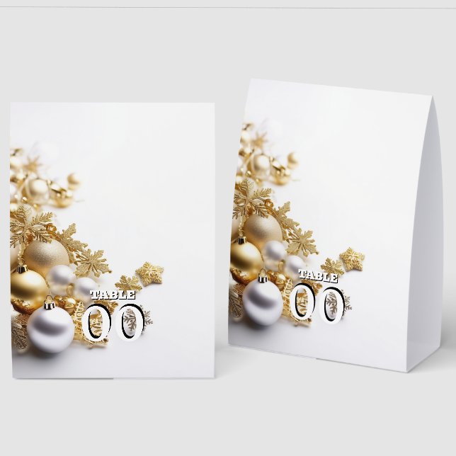 White Christmas Tree Seating Chart – Gold & Silver (Front/Back)