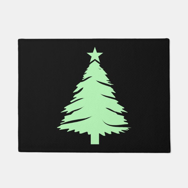 White Christmas Tree T-Shirt - Merry Christmas Doormat (Front)