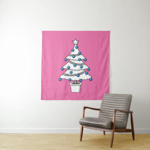White Christmas Tree Tapestry