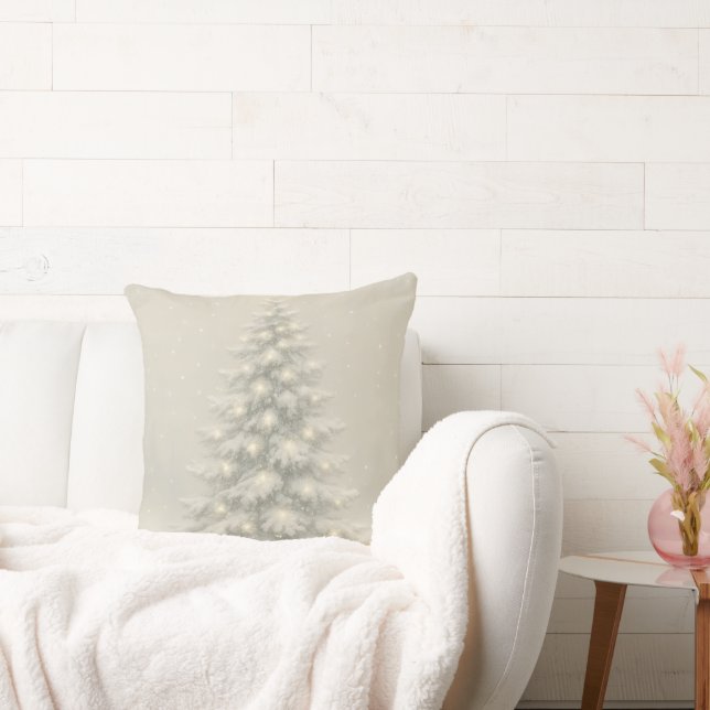 White Christmas Tree Throw Pillow (Couch)