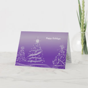 White Christmas Trees Holiday Card