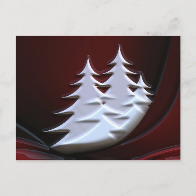 White Christmas trees Holiday Postcard (Front)