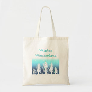 White Christmas Trees in a Winter Wonderland Tote Bag