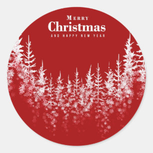 White Christmas Trees Sticker