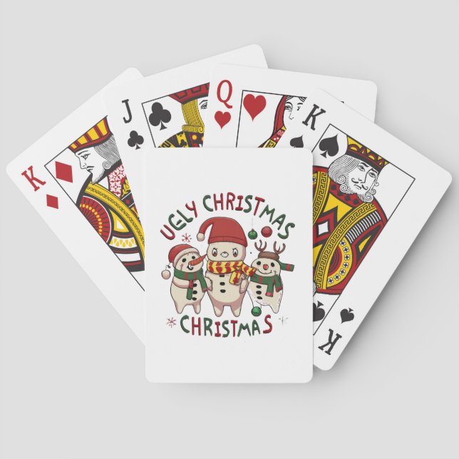 white Christmas ;UGLY CHRISTMAS Playing Cards (Back)