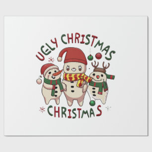 white Christmas ;UGLY CHRISTMAS Wrapping Paper