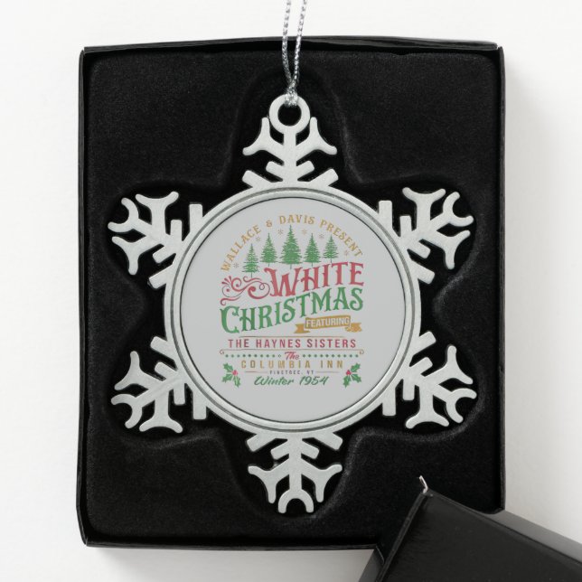 White Christmas Wallace And Davis Haynes Sister Snowflake Pewter Christmas Ornament (Box)