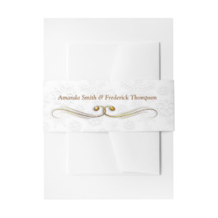 White Christmas Wedding Belly Band Invitation Belly Band