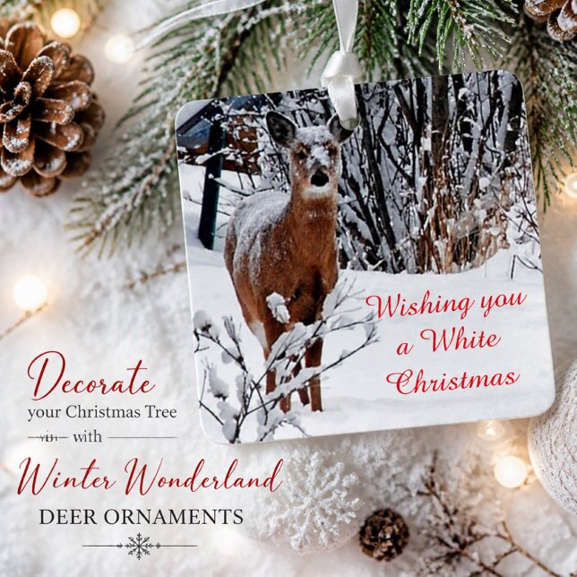 White Christmas Whitetail Deer Ornament (Creator Uploaded)